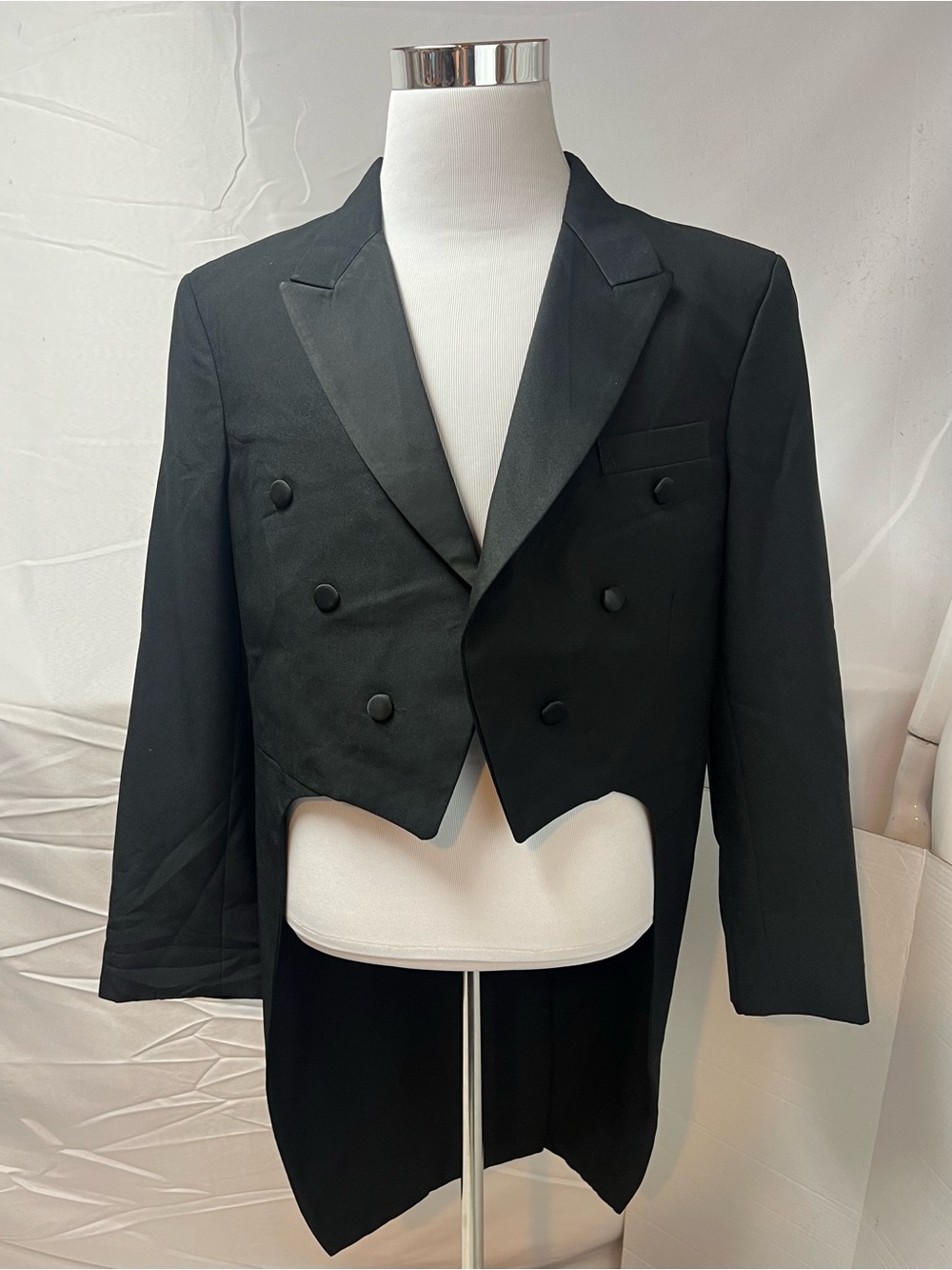 Broadway Tuxmakers Vintage Men's 44 Black Tailcoat Tuxedo Double Breasted Jacket